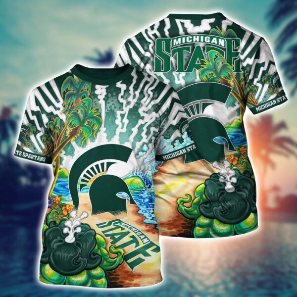 NCAA Michigan State Spartans 3D T-Shirt Champion Street Style