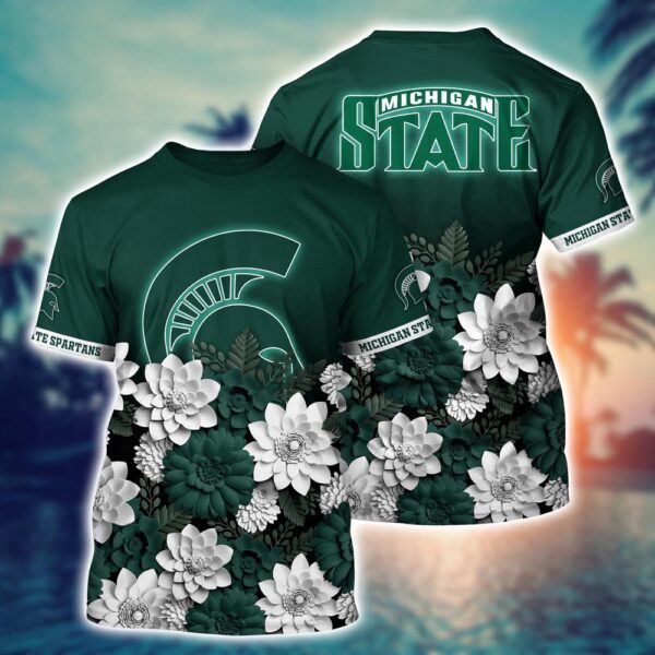 NCAA Michigan State Spartans 3D T-Shirt Sleek Streetwear Vibes For Sports Fans