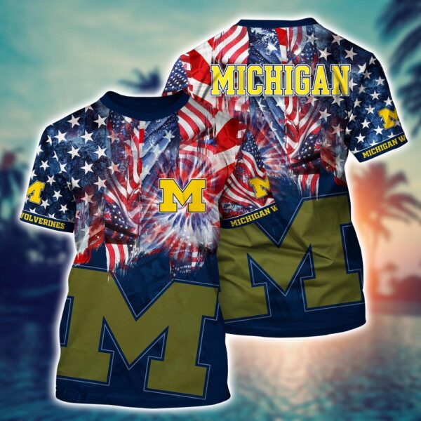 NCAA Michigan Wolverines 3D T-Shirt Sporty Elegance Vibes