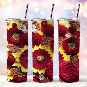 NCAA Minnesota Golden Gophers Skinny Tumbler Beverage Blissful Moments 1