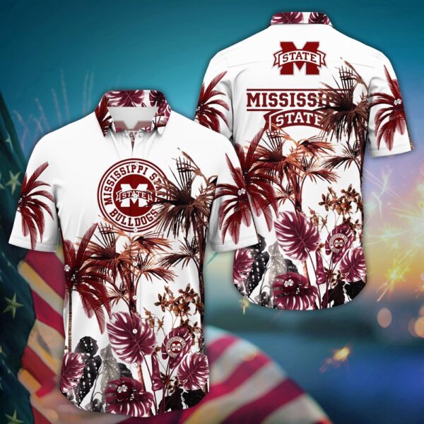 NCAA Mississippi State Bulldogs Hawaiian Shirt College Cool in Floral For Fans