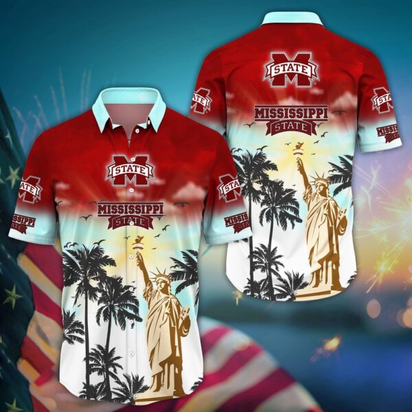 NCAA Mississippi State Bulldogs Hawaiian Shirt Island Huddle NCAA Floral Edition For Sports Enthusiasts