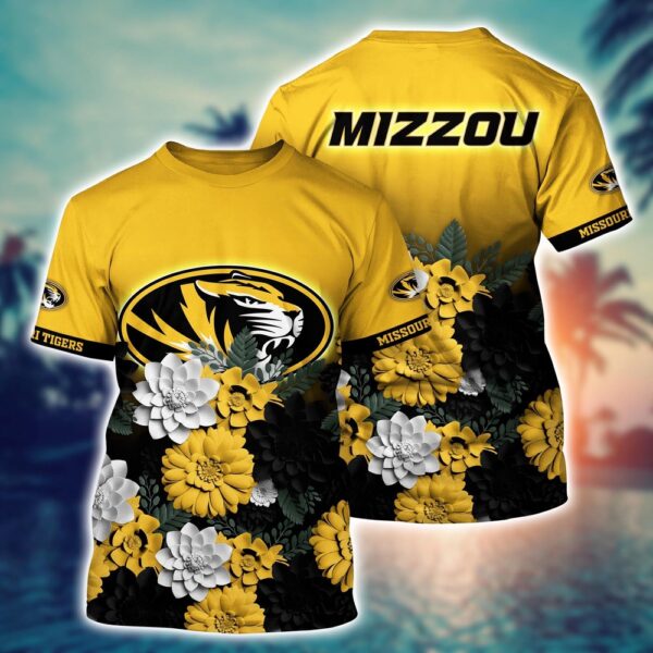 NCAA Missouri Tigers 3D T-Shirt Casual Elegance Bliss For Sports Fans