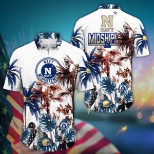 NCAA Navy Midshipmen Hawaiian Shirt…