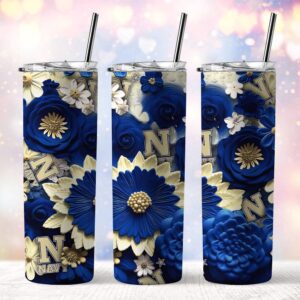 NCAA Navy Midshipmen Skinny Tumbler Beverage Blissful Moments 1