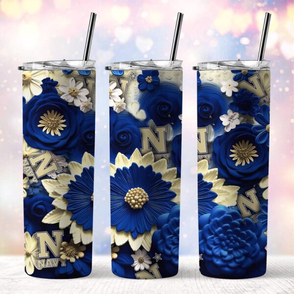 NCAA Navy Midshipmen Skinny Tumbler Beverage Blissful Moments