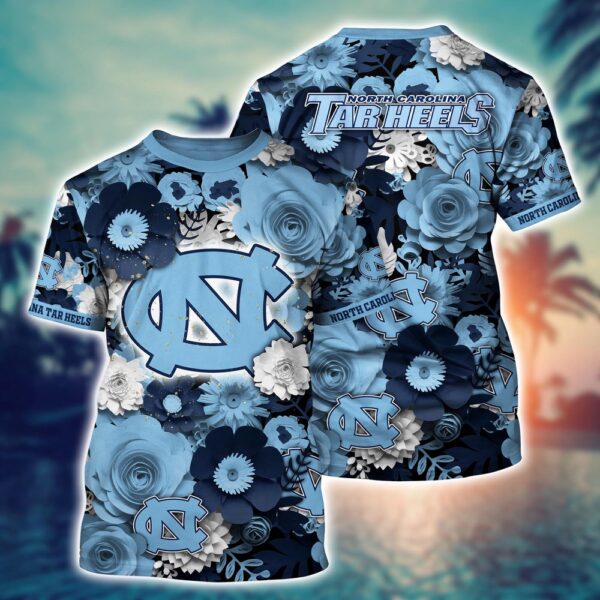 NCAA North Carolina Tar Heels 3D T-Shirt Fashion Aura Chic For Sports Fans