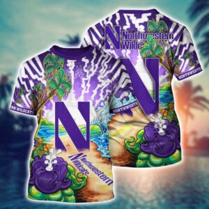 NCAA Northwestern Wildcats 3D T-Shirt…