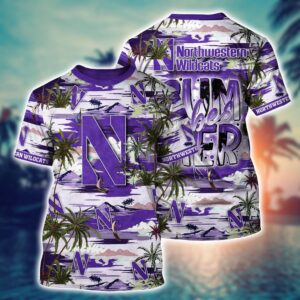 NCAA Northwestern Wildcats 3D T-Shirt…