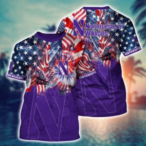 NCAA Northwestern Wildcats 3D T-Shirt…