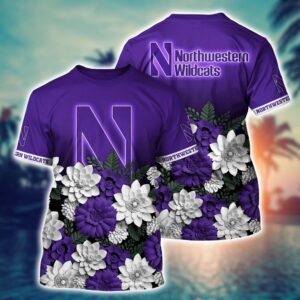 NCAA Northwestern Wildcats 3D T-Shirt…