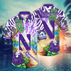 NCAA Northwestern Wildcats Hawaiian Shirt…