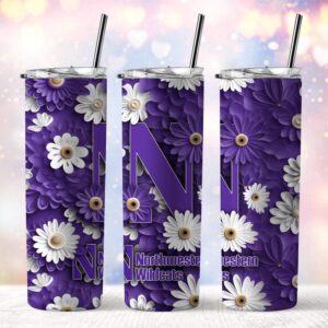 NCAA Northwestern Wildcats Skinny Tumbler Team Spirit Refreshment 1