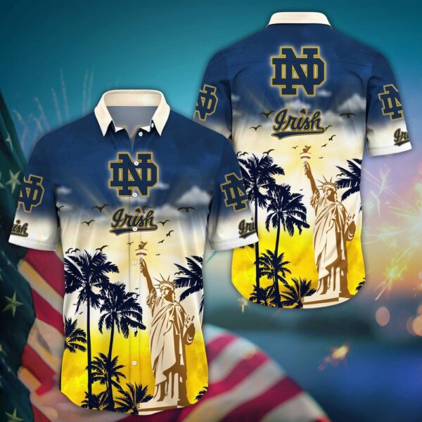 NCAA Notre Dame Fighting Irish Hawaiian Shirt Island Huddle NCAA Floral Edition For Sports Enthusiasts