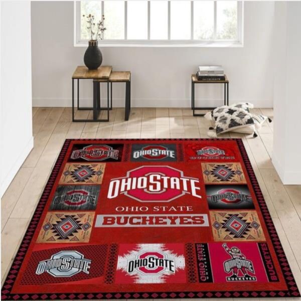 NCAA Ohio State Buckeyes For Buckeyes Fan Football Team Area Rug – Living Room Carpet