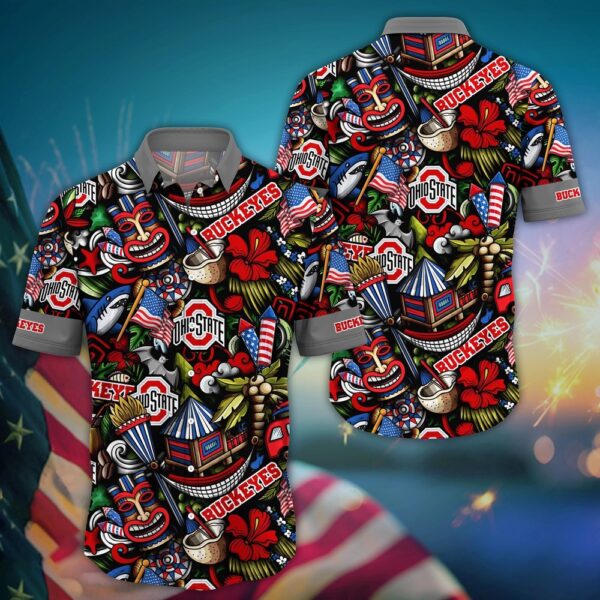 NCAA Ohio State Buckeyes Hawaiian Shirt Chill & Cheer For Sports Enthusiasts