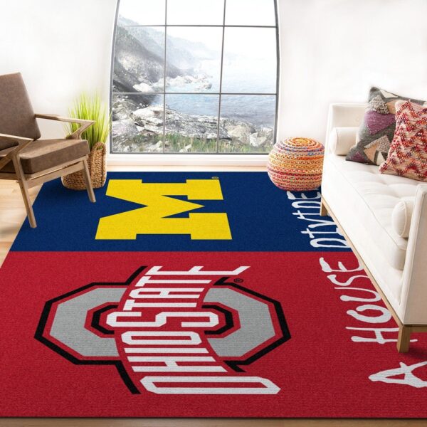 NCAA Ohio State Ft Michigan Area Rug Add A Touch Of Flair To Your Living Space