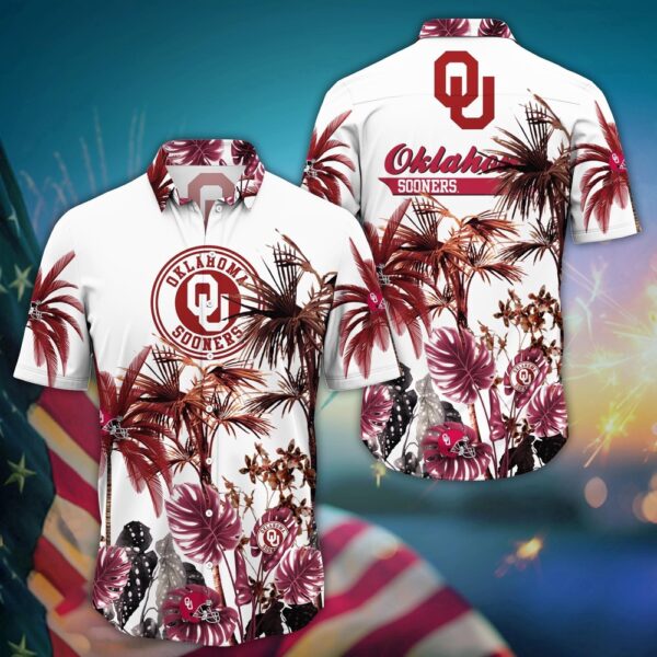 NCAA Oklahoma Sooners Hawaiian Shirt College Cool in Floral For Fans