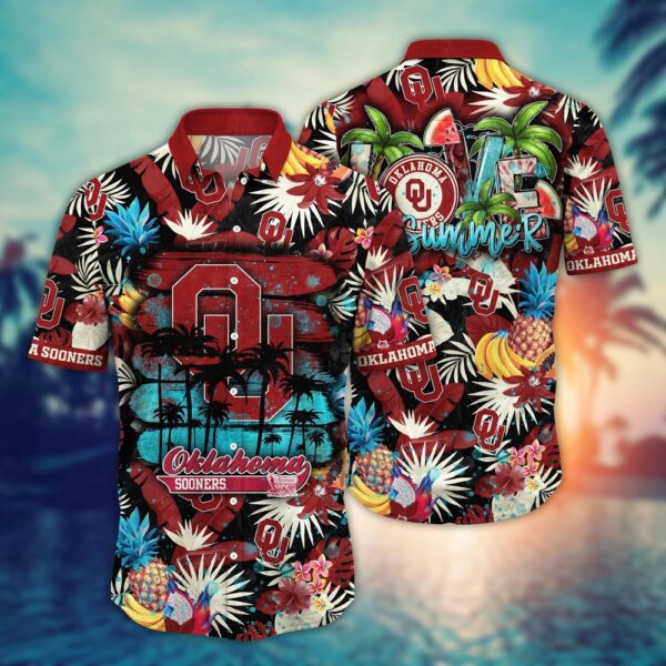 NCAA Oklahoma Sooners Hawaiian Shirt Floral Fashion For Big Fan