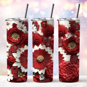 NCAA Oklahoma Sooners Skinny Tumbler Elegant Sips Of Victory 1