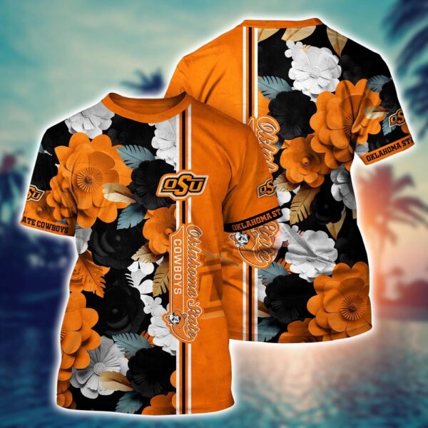 NCAA Oklahoma State Cowboys 3D T-Shirt Chic Blissful Tee For Sports Fans