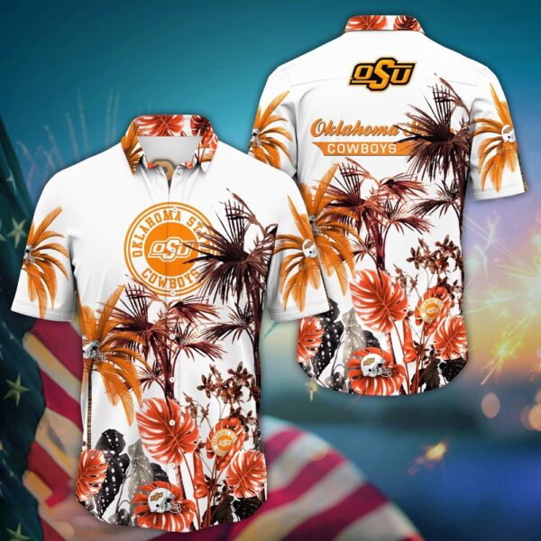 NCAA Oklahoma State Cowboys Hawaiian Shirt College Cool in Floral For Fans