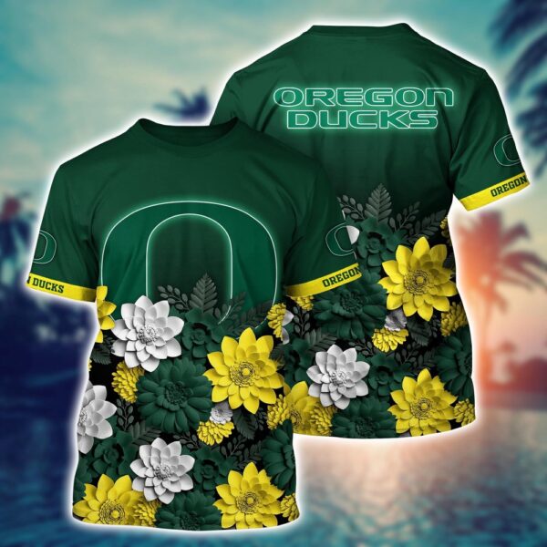 NCAA Oregon Ducks 3D T-Shirt Casual Elegance Bliss For Sports Fans