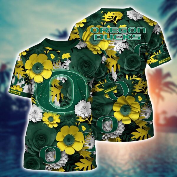 NCAA Oregon Ducks 3D T-Shirt Fashion Aura Chic For Sports Fans