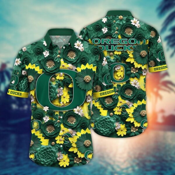 NCAA Oregon Ducks Hawaiian Shirt Rinkside Radiance For Big Fan