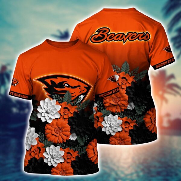 NCAA Oregon State Beavers 3D T-Shirt Casual Elegance Bliss For Sports Fans