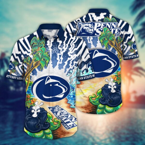 NCAA Penn State Nittany Lions Hawaiian Shirt Tropical Elegance For Big Fan