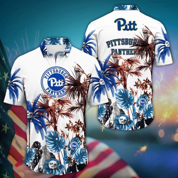 NCAA Pittsburgh Panthers Hawaiian Shirt Wave The Colors For Fans