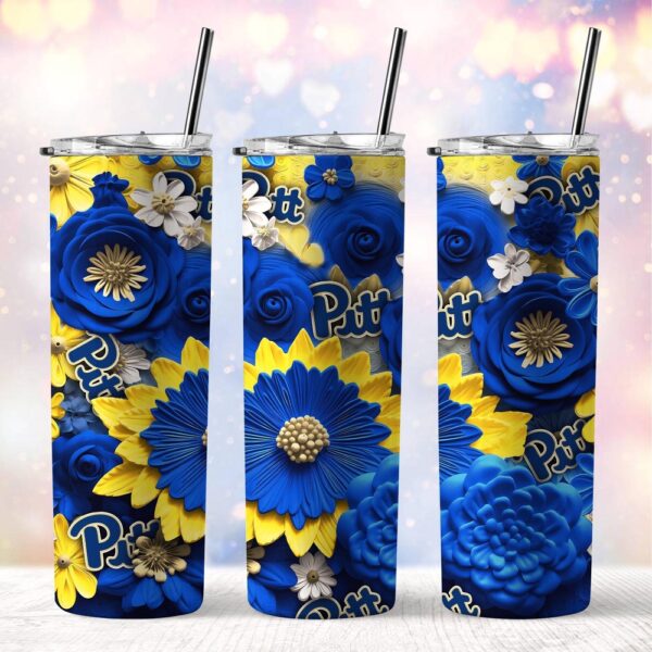 NCAA Pittsburgh Panthers Skinny Tumbler Beverage Blissful Moments