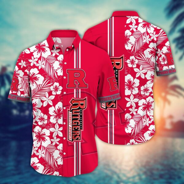 NCAA Rutgers Scarlet Knights Hawaiian Shirt Floral Bliss For Big Fan