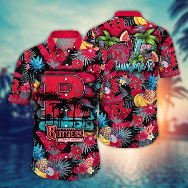 NCAA Rutgers Scarlet Knights Hawaiian Shirt Pineapple Pattern For Big Fan