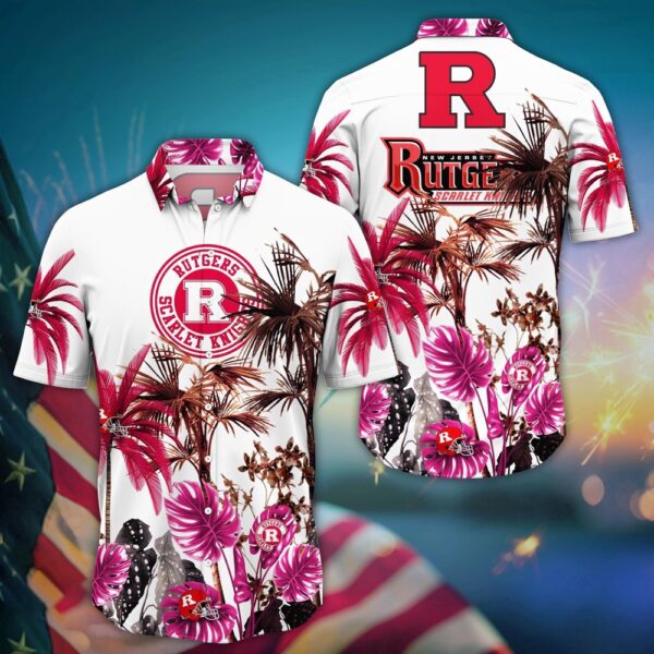 NCAA Rutgers Scarlet Knights Hawaiian Shirt Wave The Colors For Fans