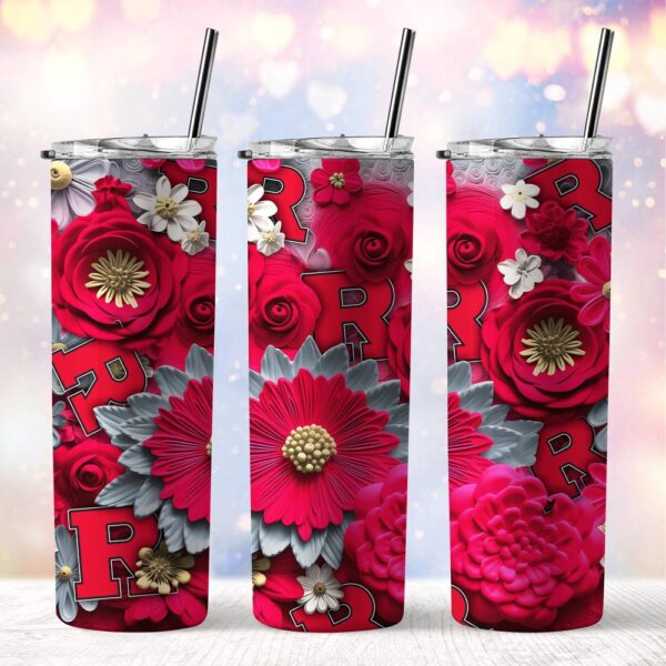 NCAA Rutgers Scarlet Knights Skinny Tumbler Beverage Blissful Moments