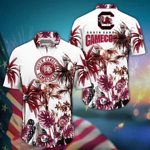 NCAA South Carolina Gamecocks Hawaiian Shirt College Cool in Floral For Fans