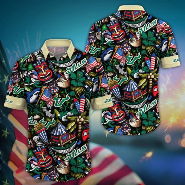 NCAA South Florida Bulls Hawaiian Shirt Cheer Squad Chic For Sports Enthusiasts