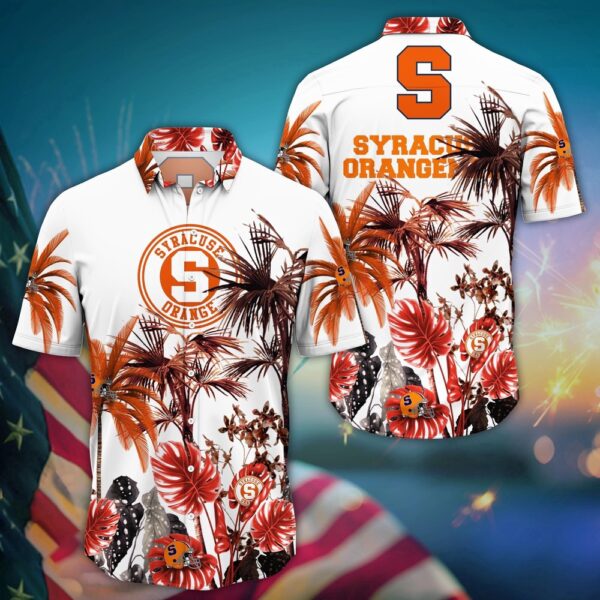 NCAA Syracuse Orange Hawaiian Shirt Floral Frenzy For Fans