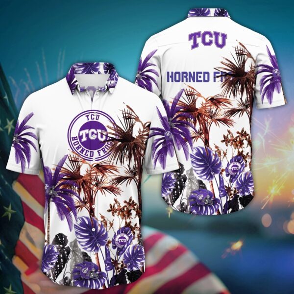 NCAA TCU Horned Frogs Hawaiian Shirt College Cool in Floral For Fans