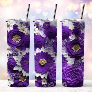 NCAA TCU Horned Frogs Skinny Tumbler Elegant Sips Of Victory 1