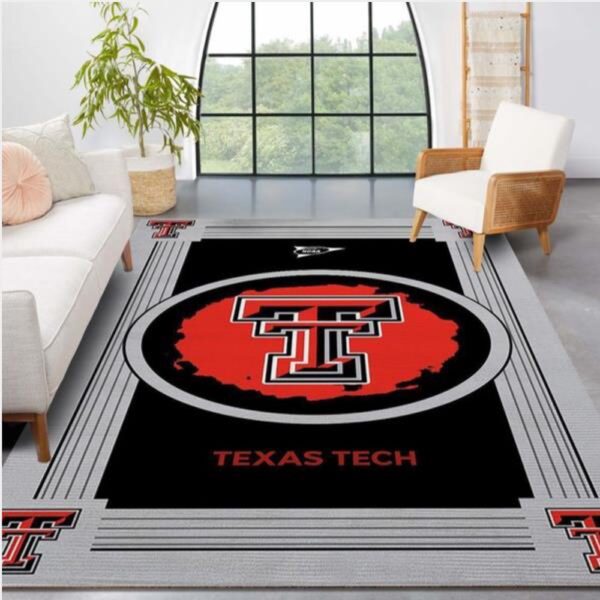 NCAA Texas Tech Red Raiders Area Rug Large Logo In The Center