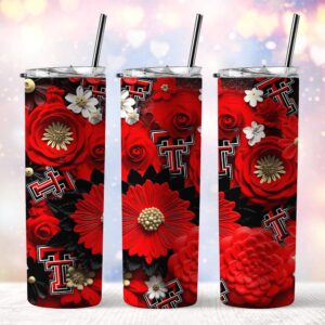 NCAA Texas Tech Red Raiders Skinny Tumbler Beverage Blissful Moments 1