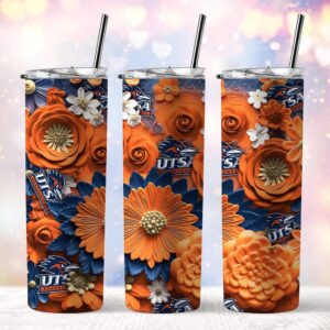 NCAA UTSA Roadrunners Skinny Tumbler Beverage Blissful Moments 1