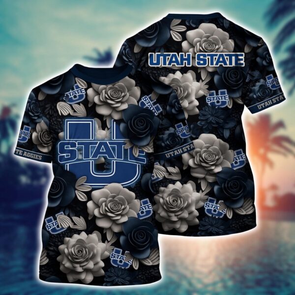 NCAA Utah State Aggies 3D T-Shirt Champion Elegance Bliss For Sports Fans