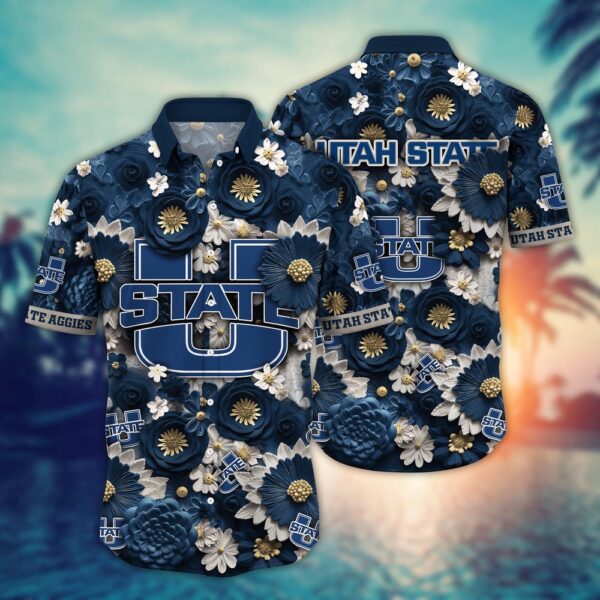 NCAA Utah State Aggies Hawaiian Shirt Blossom Bliss Parade For Big Fan