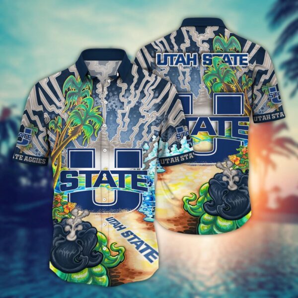 NCAA Utah State Aggies Hawaiian Shirt Paradise Bloom For Big Fan