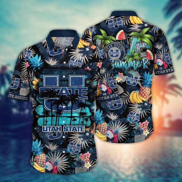 NCAA Utah State Aggies Hawaiian Shirt Pineapple Pattern For Big Fan