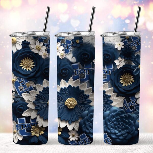 NCAA Utah State Aggies Skinny Tumbler Beverage Blissful Moments